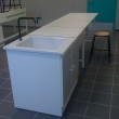 Détail table professeur grès 30mm